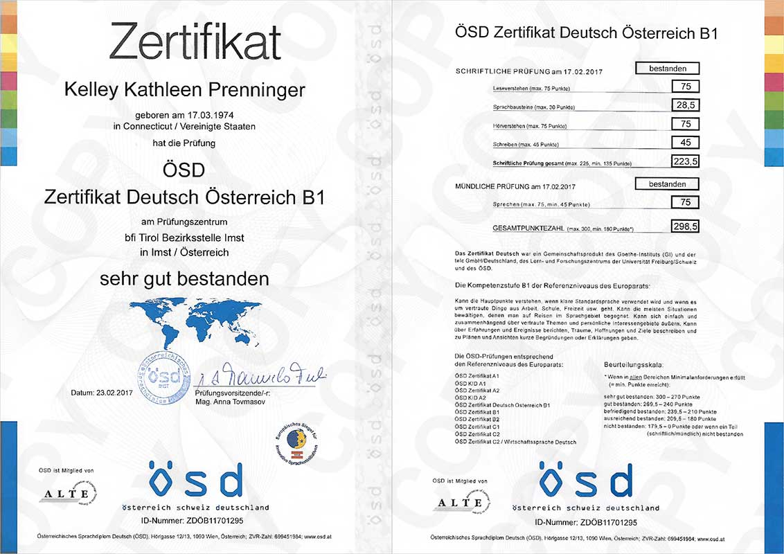 ÖSD Zertifikat Deutsch